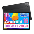 11 Inch Android 16 Tablet, 30GB RAM+128GB ROM, 2K FHD 2000x1200 IPS Display, Octa-Core Processor, 7800mAh Battery, Dual Band 5G WiFi Tablet with Widevine L1