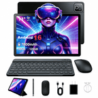 BUFO 11 Inch Tablet with Keyboard set, 30GB RAM+128GB ROM, 2000x1200 IPS HD Display, Dual Camera, 7800mAh, Black