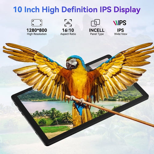 AEEZO 10.1 Inch Tablet, 20GB RAM 64GB ROM, 5-Core CPU WiFi 6, Android 15 GO, Black