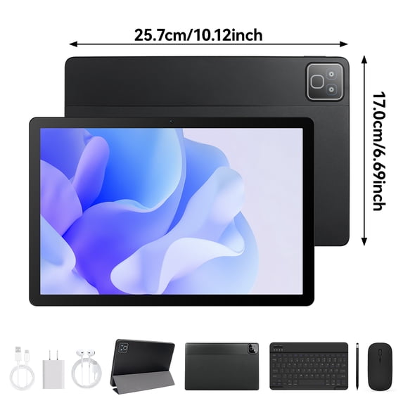 BUFO 11 Inch Tablet with Keyboard set, 30GB RAM+128GB ROM, 2000x1200 IPS HD Display, Dual Camera, 7800mAh, Black