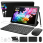 BUFO 10 Inch Gemini AI Tablet with Keyboard, 36GB+256GB, 6000mAh, WiFi 6, Dual Speaker Camera, Black