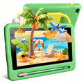 BESTSKI 7 Inch Kids Tablet with Case for Toddler, 24GB RAM+128GB ROM, IPS HD Screen, Ukidoz Pre-install, Green