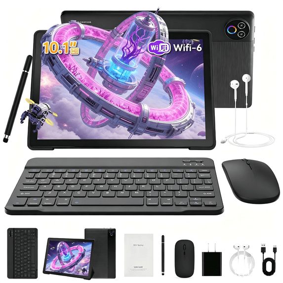 AEEZO 10.1 Inch Tablet Set - 20GB RAM 64GB ROM 1TB Expandable with Keyboard and Mouse,for Students and Professionals
